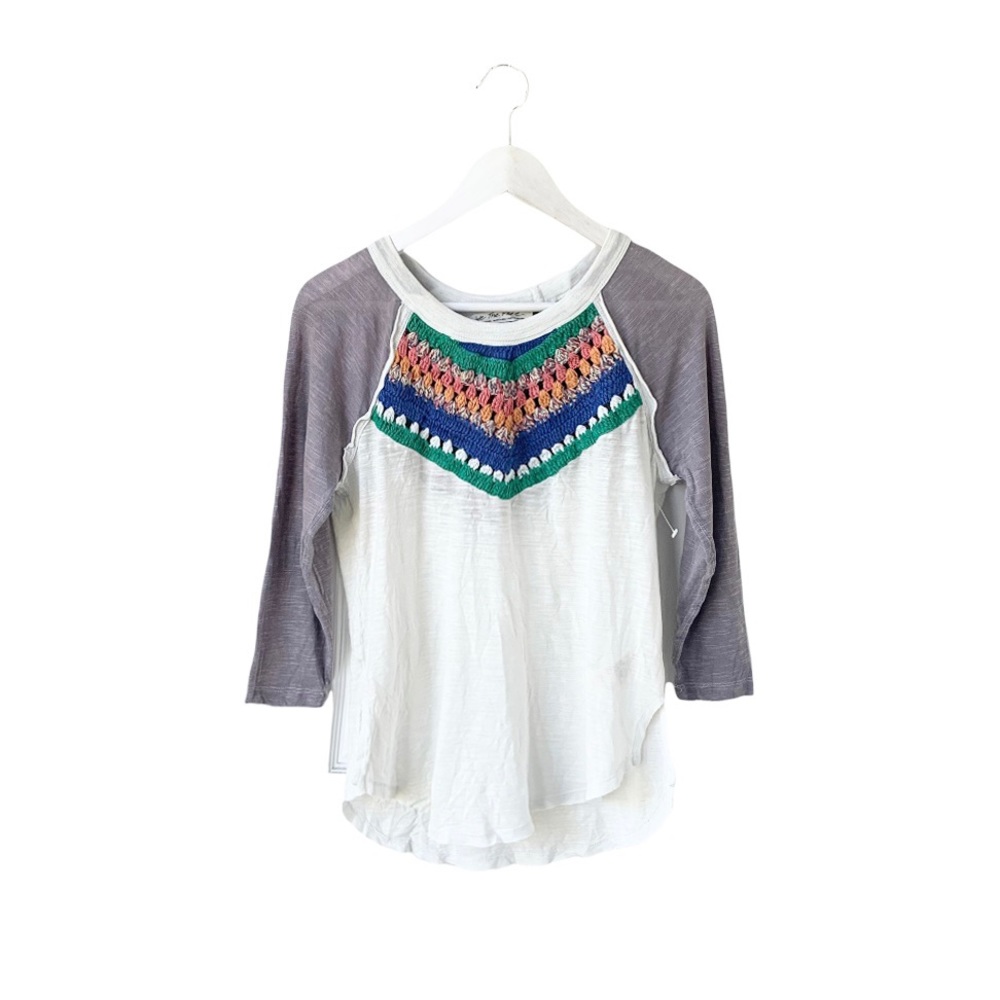 🌸New🌸 Free People Long Sleeve Crew Neck Top Sz Xsmall NWOT - Picture 2 of 11